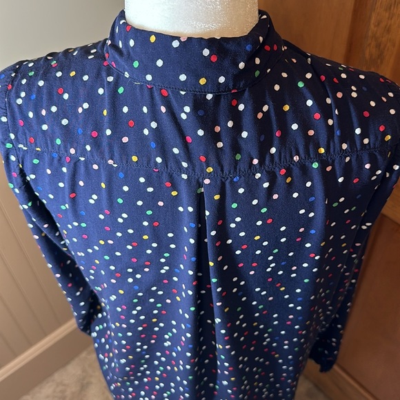 Joules Navy Elvina Multispot Blouse - 6 US - Picture 4 of 6